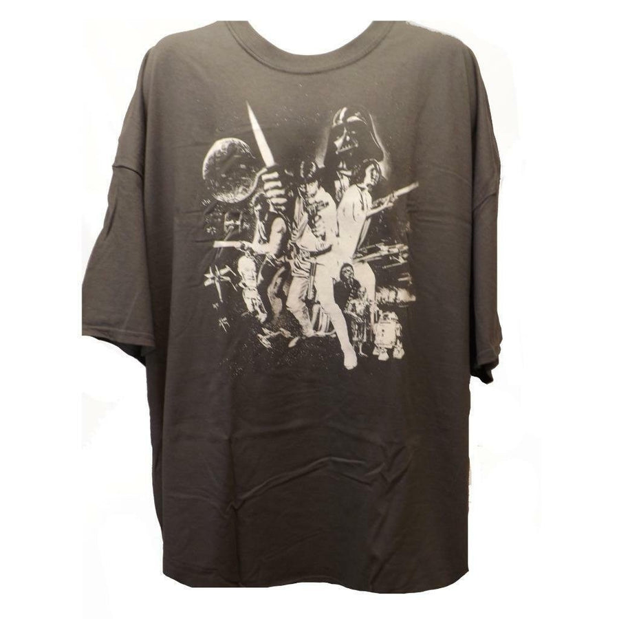 Star Wars Luke Shooting Adult Mens Size 5XL 5XLarge Gray Shirt Image 1