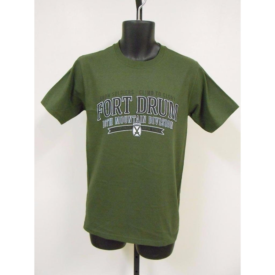 FORT DRUM adult Mens SIZE S SMALL Green T-SHIRT Image 1