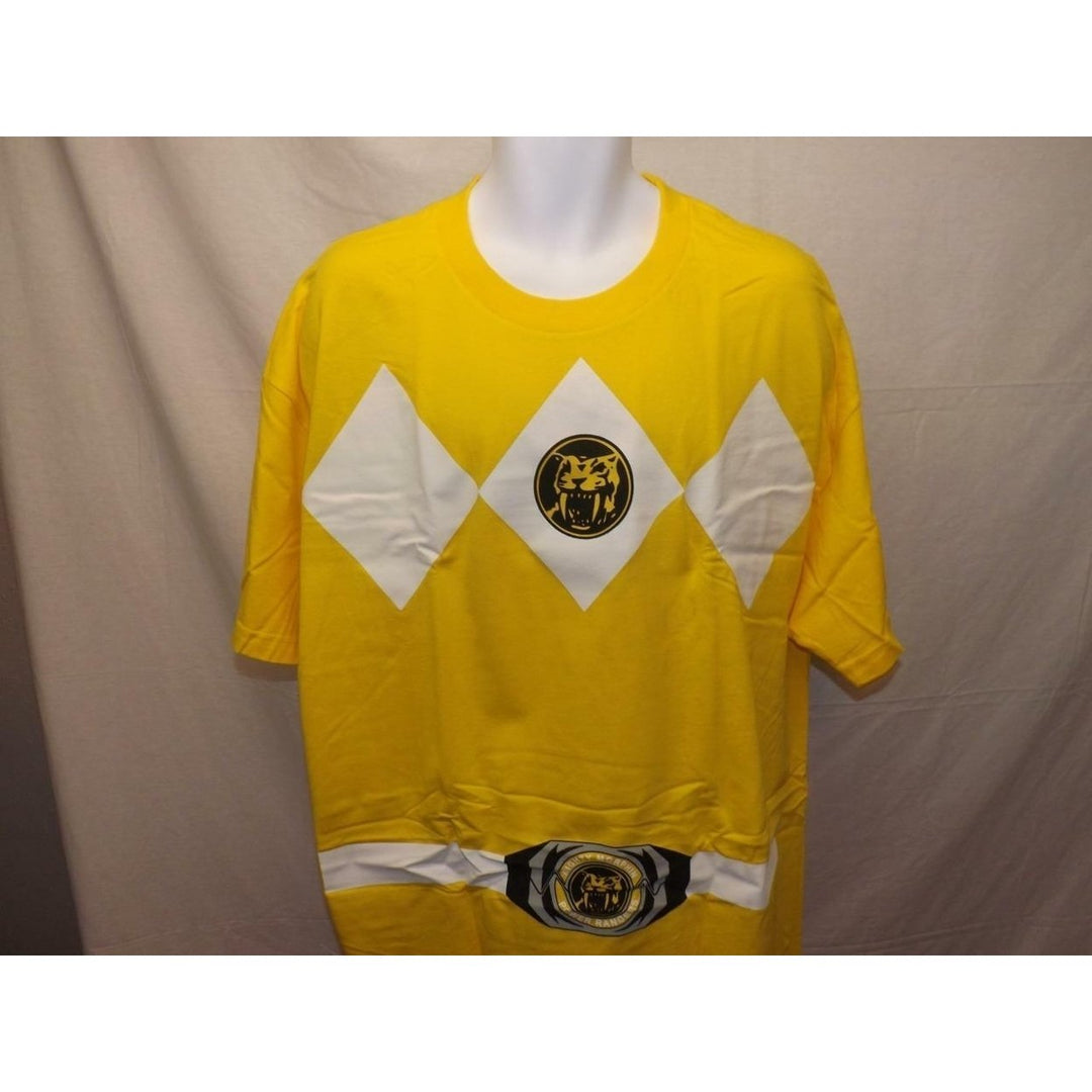 Mighty Morphin Power Rangers Mens Size 2XL 2XLarge Yellow Shirt Image 2