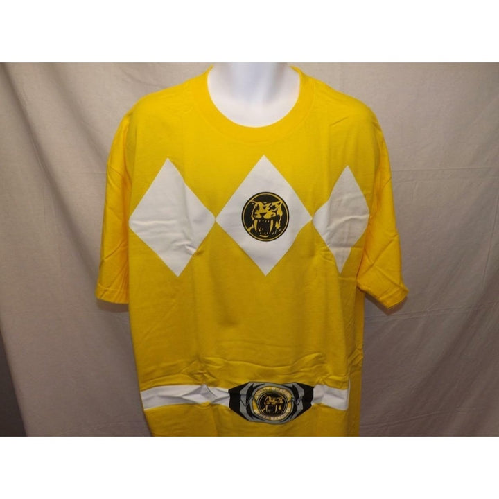 Mighty Morphin Power Rangers Mens Size 2XL 2XLarge Yellow Shirt Image 4