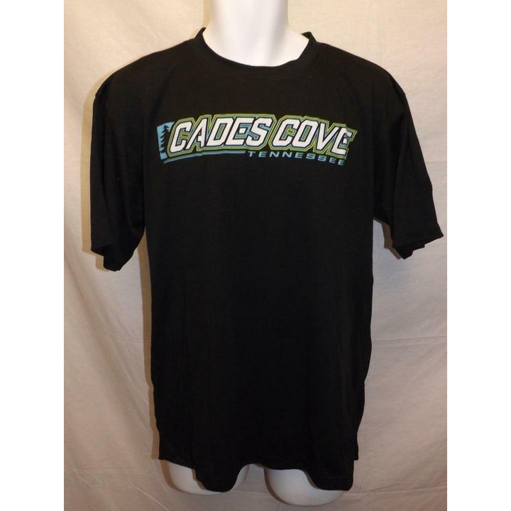 Cades Cove Tennessee Mens Size L Large Black Performance Shirt Image 1