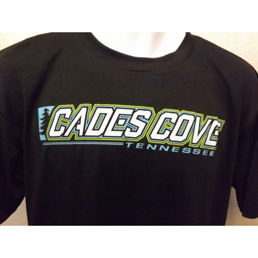 Cades Cove Tennessee Mens Size L Large Black Performance Shirt Image 2