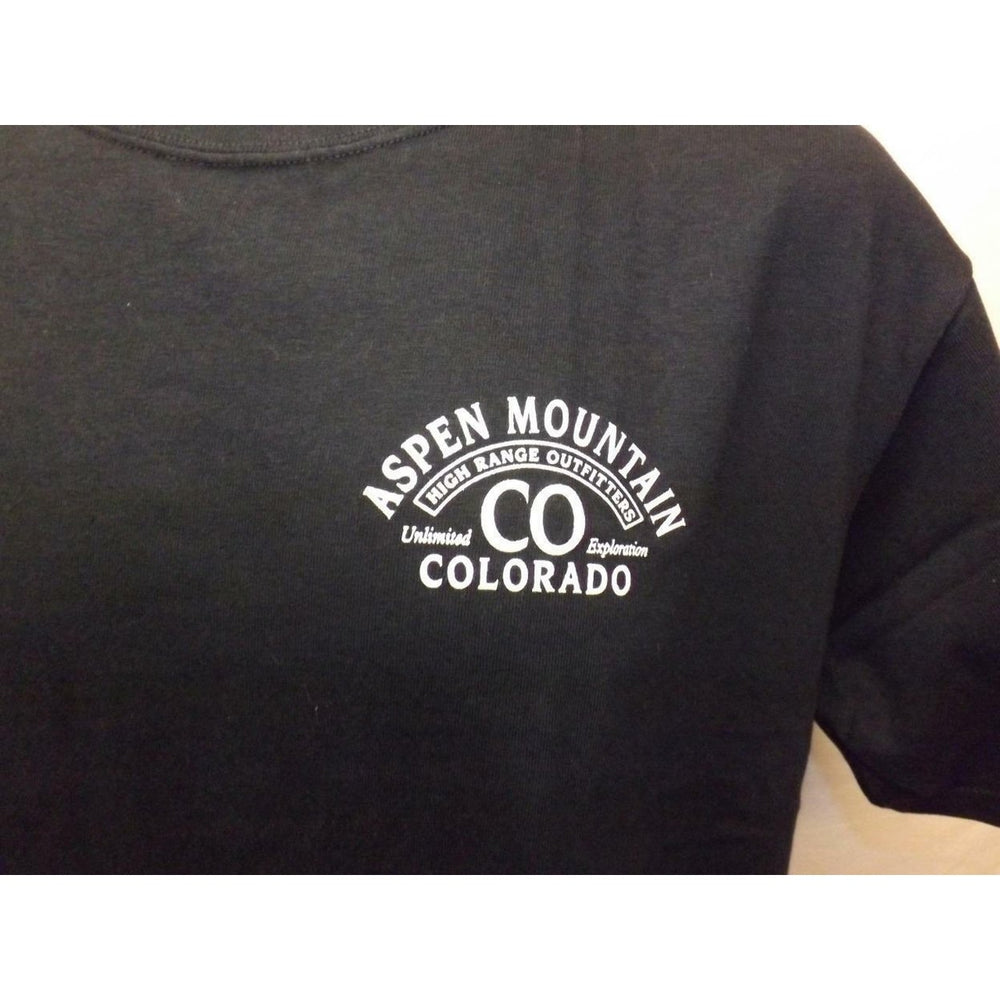 Aspen Mountain Colorado Mens Size M Medium Black Shirt Image 2