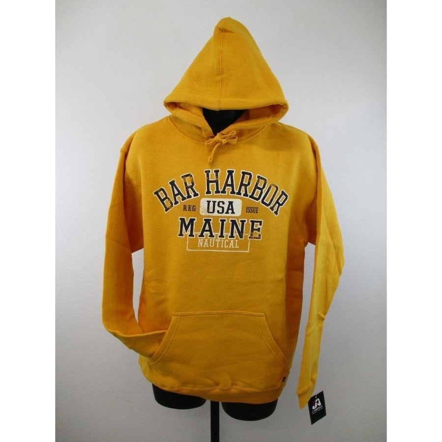 Bar Harbor Maine ME Adult Mens Sizes M Medium Yellow Hoodie Image 1