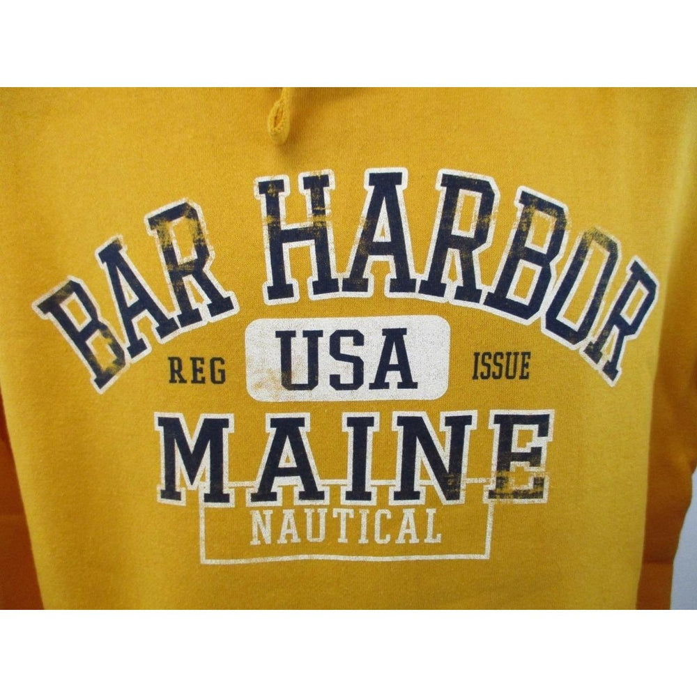 Bar Harbor Maine ME Adult Mens Sizes M Medium Yellow Hoodie Image 2