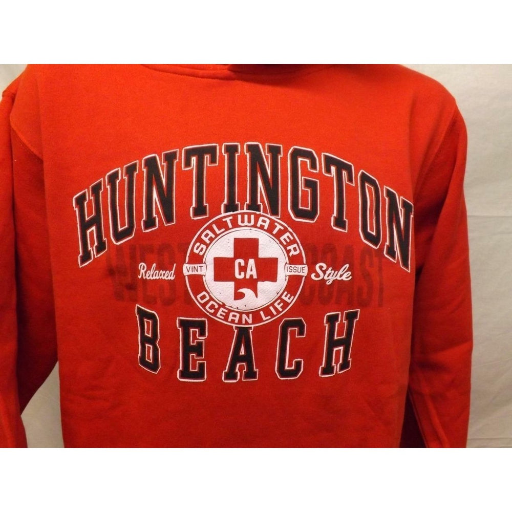 Huntington Beach Saltwater Ocean Life Mens Size M Medium Red Hoodie Image 2