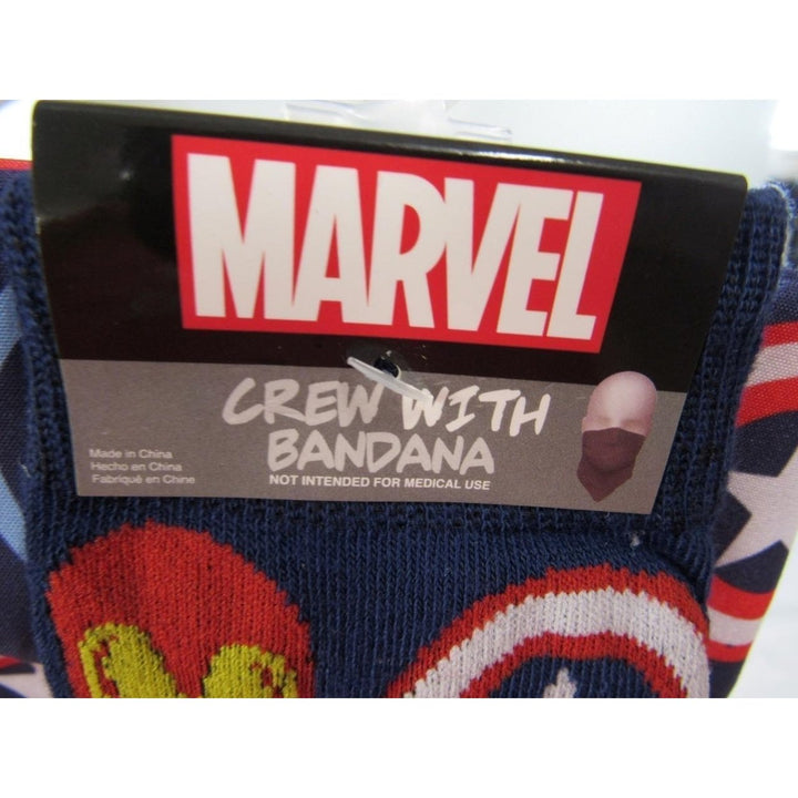 Avengers Marvel Hulk Ironman Thor Mens Sizes 6-12 OSFA Crew Socks and Bandana Image 4