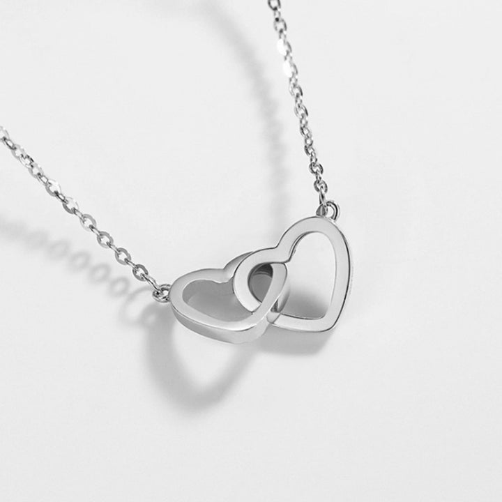 To My Beautiful Mother Two Hearts Pendant Necklace Image 4