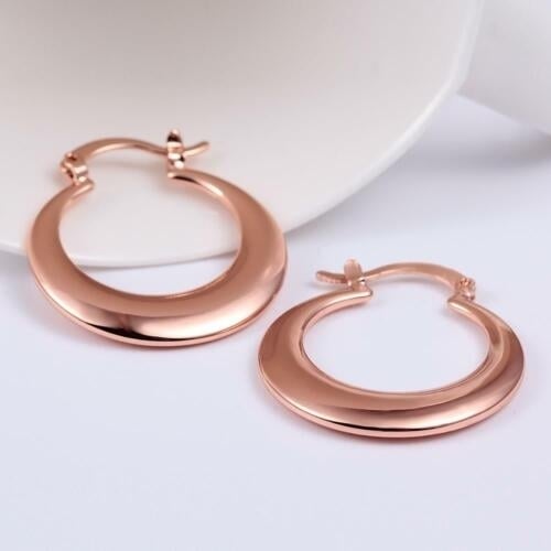 925 Sterling Silver Elegant Round Hoop Earrings Image 4