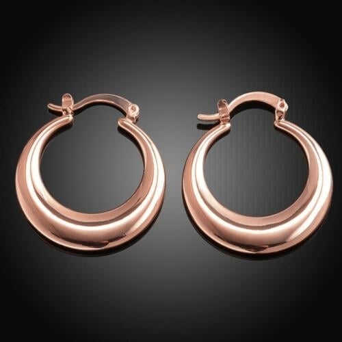 925 Sterling Silver Elegant Round Hoop Earrings Image 1