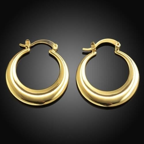 925 Sterling Silver Elegant Round Hoop Earrings Image 1