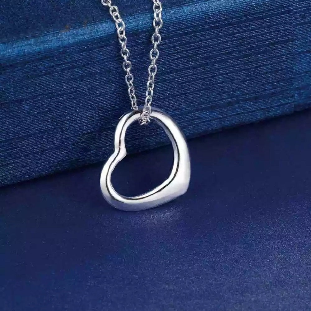 925 Sterling Silver Heart Pendant Necklace Image 3