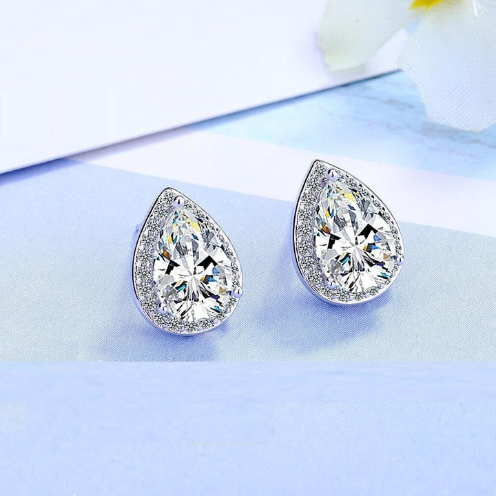 Luxury Water Drop Crystal Stud Earrings Image 2