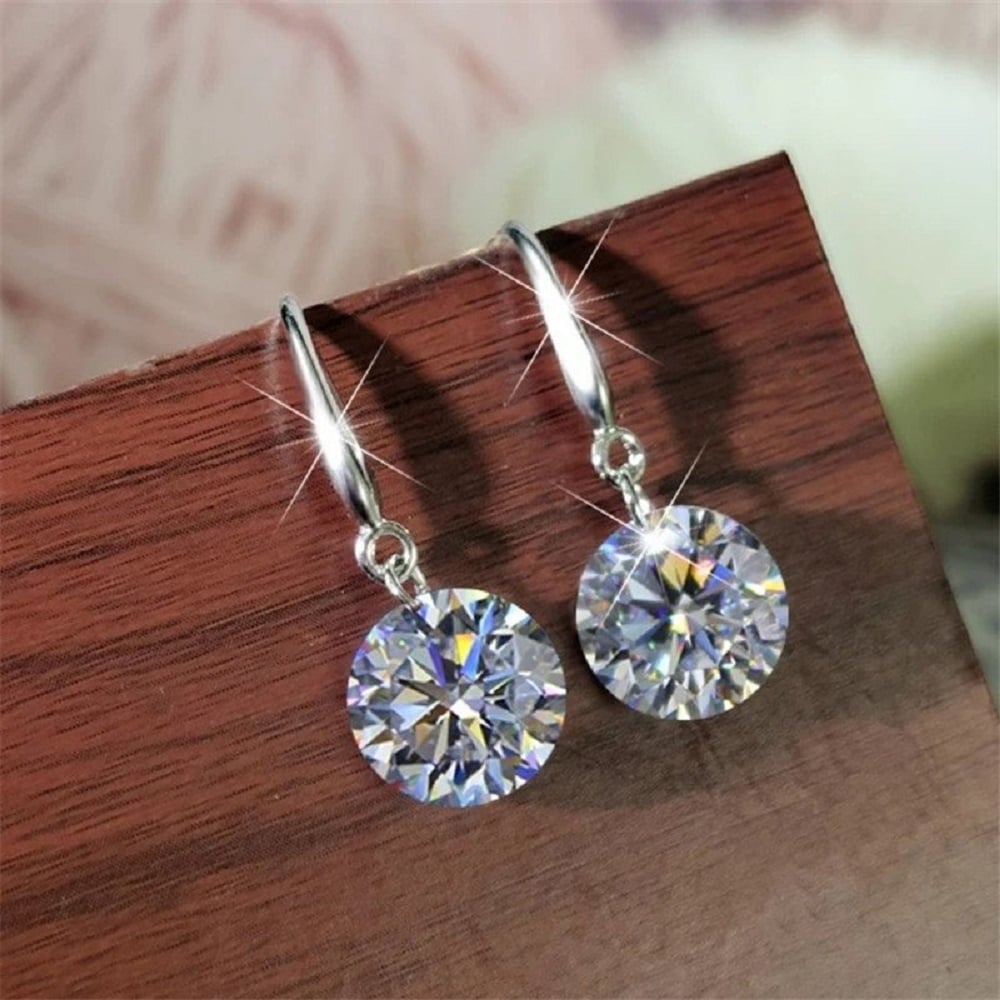 925 Sterling Silver Crystal Earrings Image 2