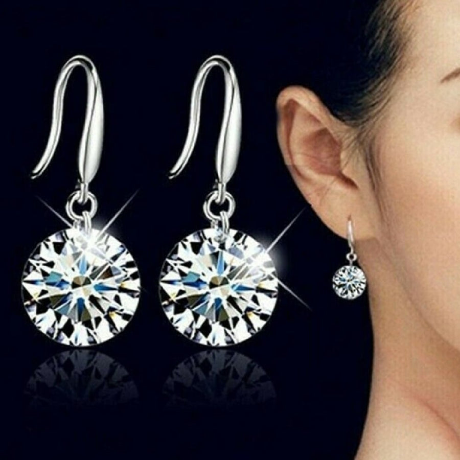 925 Sterling Silver Crystal Earrings Image 1