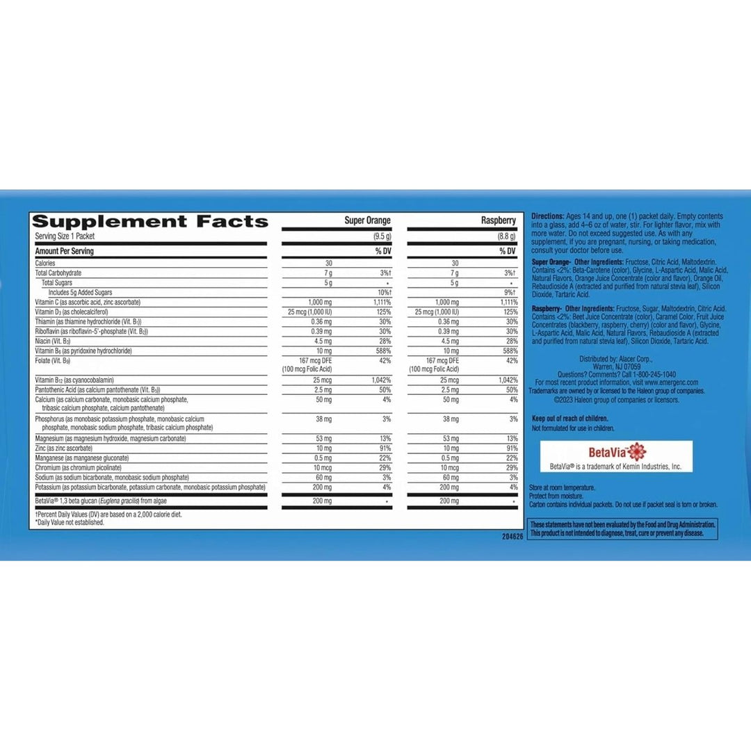 Emergen-C Immune+ 1000 mg Vitamin C + Vitamin D and Zinc 90 Packets Image 3