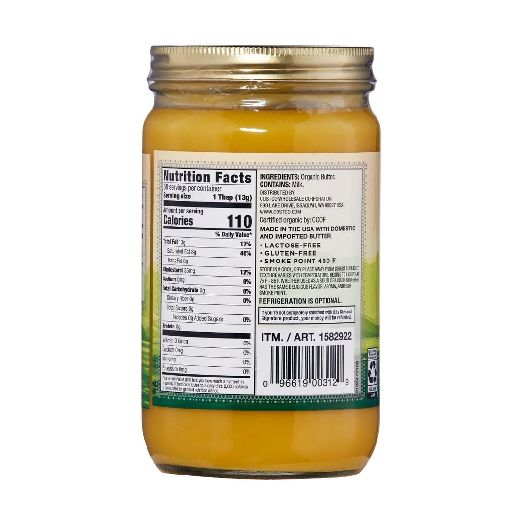 Kirkland Signature Organic Ghee Clarified Butter 27 Ounce Image 2