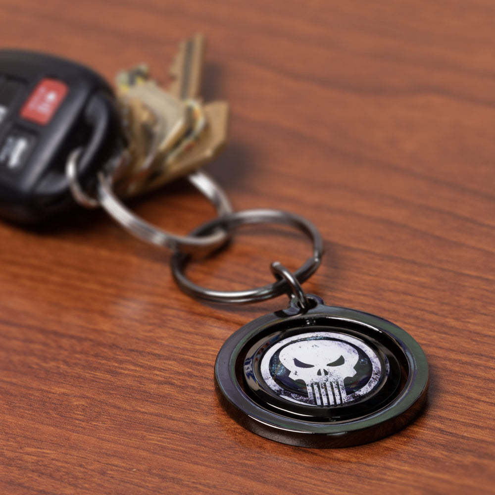 Punisher Logo Spinner Keychain Image 2