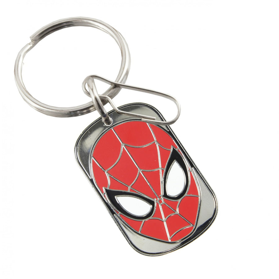 Spider-Man Dog Tag Enamel Keychain Image 1