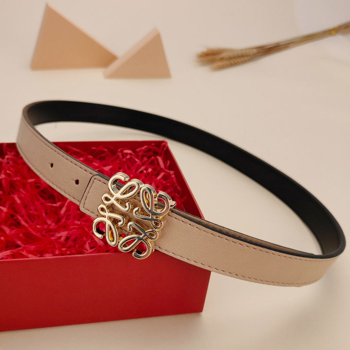 Fashion Women Geometric Metal Buckle Leather Belt Image 4