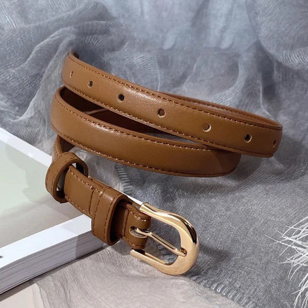 Women Fashion Simple Leather Belt Image 1