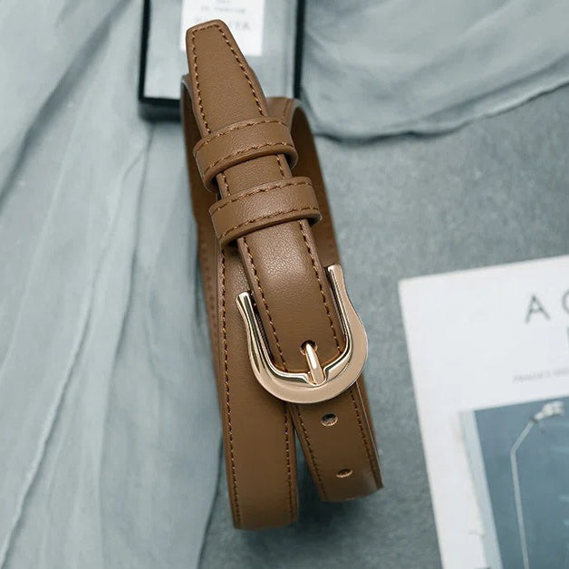 Women Fashion Simple Leather Belt Image 2