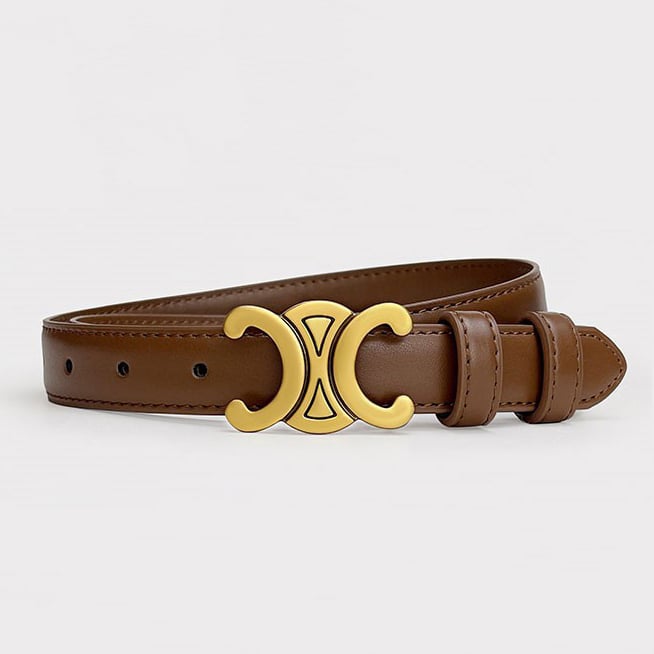 Fashion Women Simple Bend Buckle Leather Belt Image 2