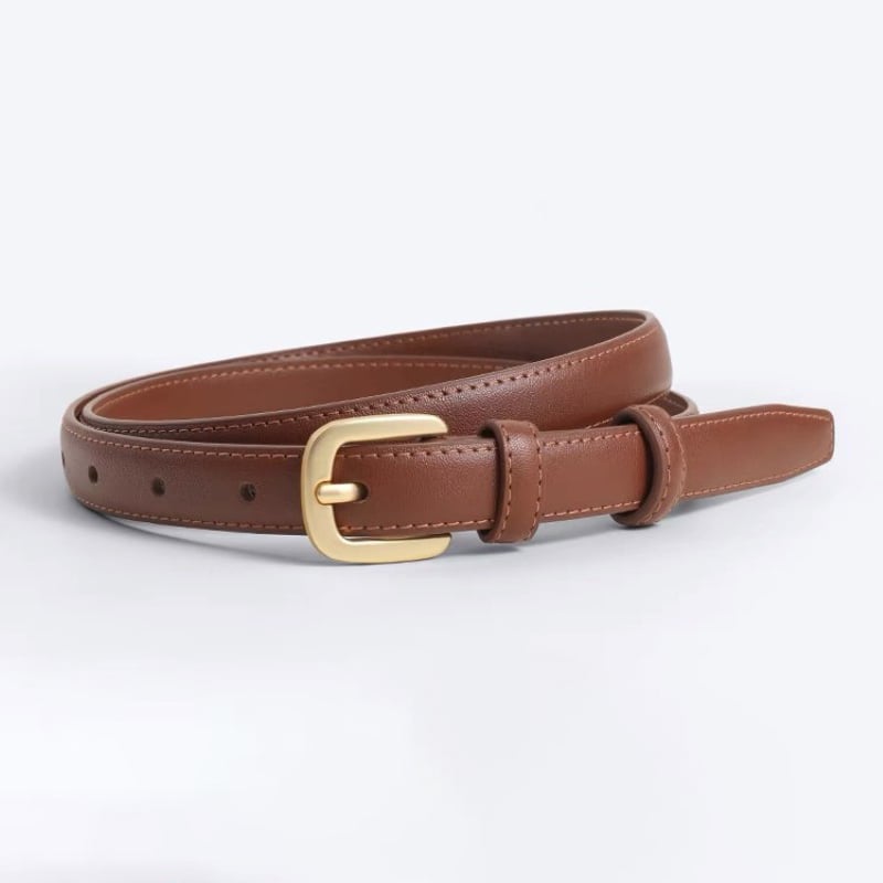 Women Fashion Simple Buckle Leather Belt Image 2