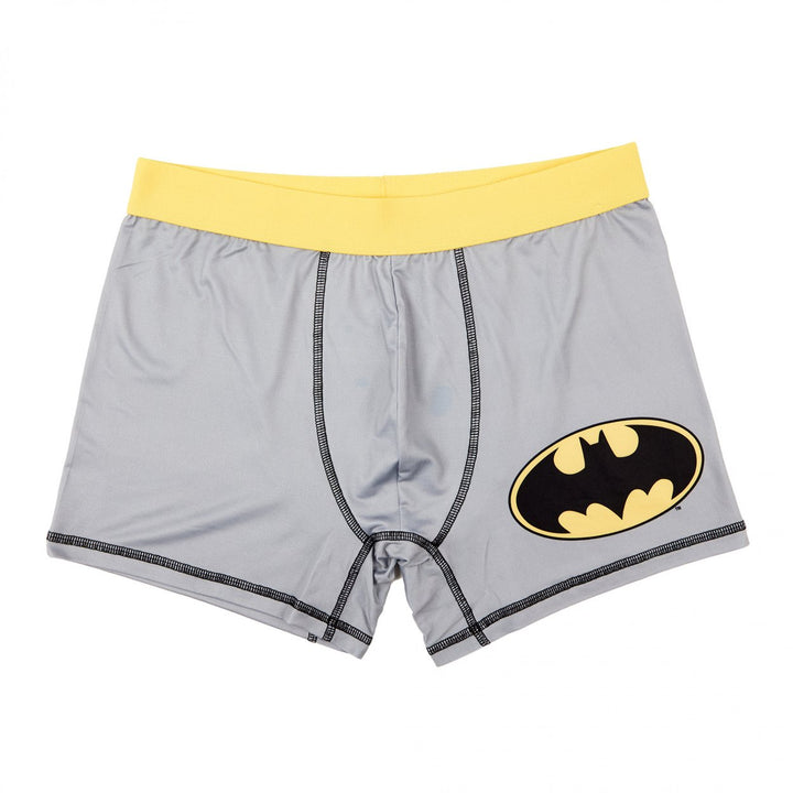 Batman Classic Logo Grey Colorway Mens Underwear Boxer Briefs Image 1