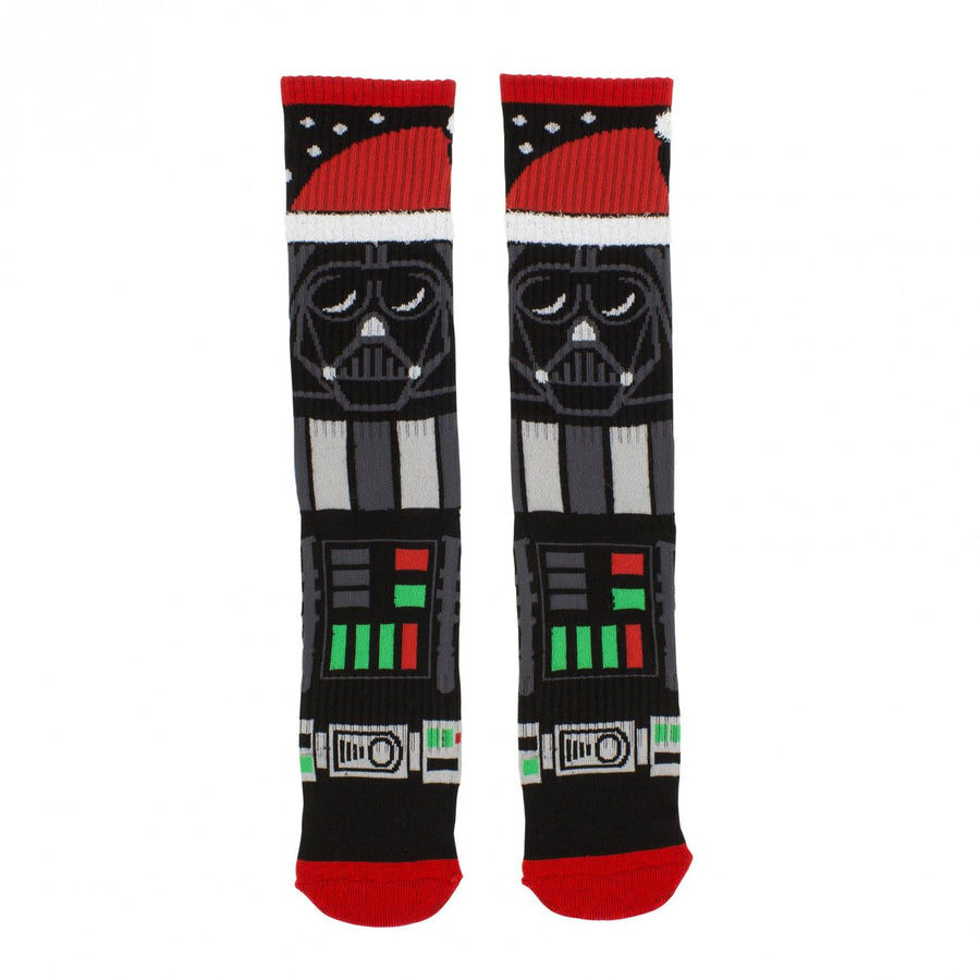 Star Wars Darth Vader Santa Hat Athletic Crew Socks Image 1