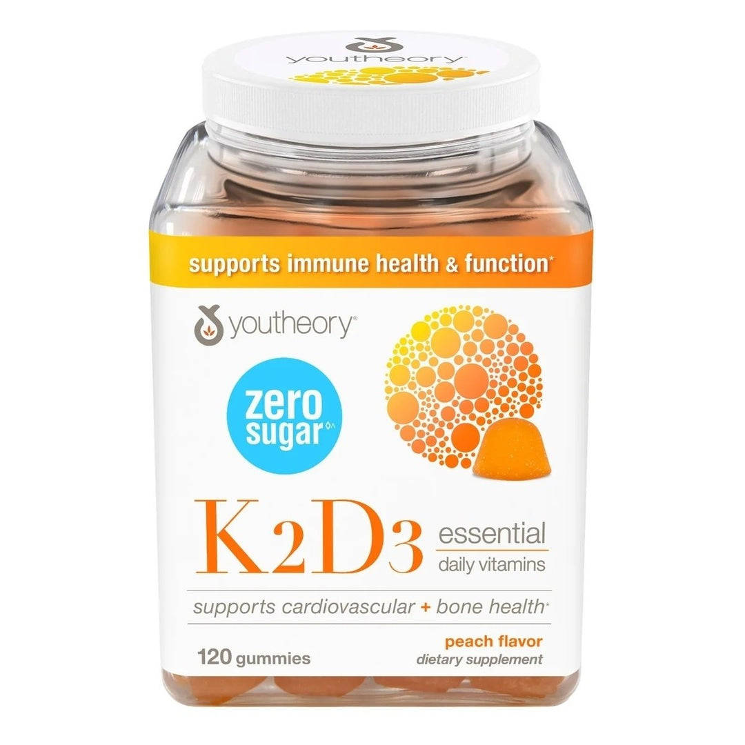 youtheory K2D3 Zero Sugar Gummies 120 Count Image 1