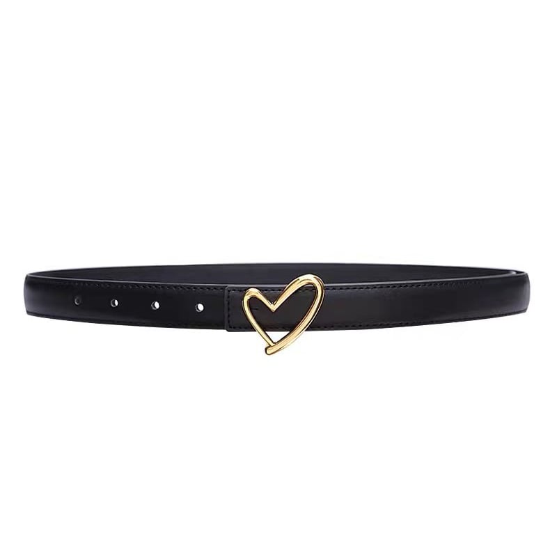 Women Fashion Heart Buckle Leather Belt Image 1