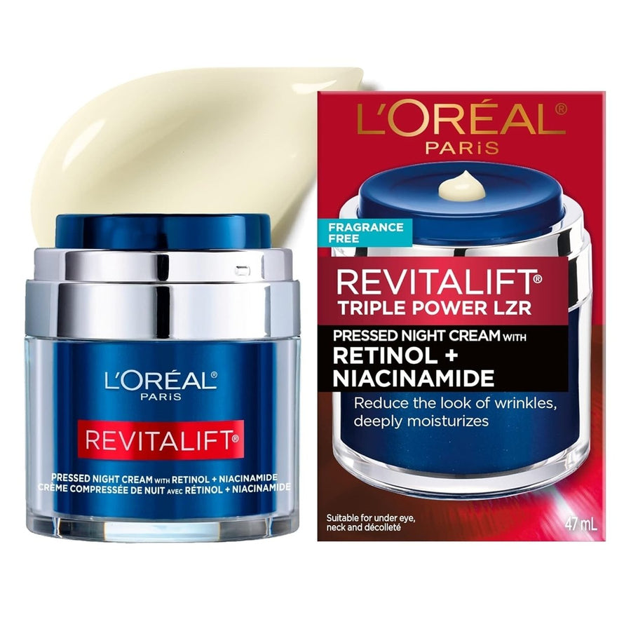 LOreal Paris Revitalift Pressed Night Cream with Retinol and Niacinamide 1.7 oz Image 1