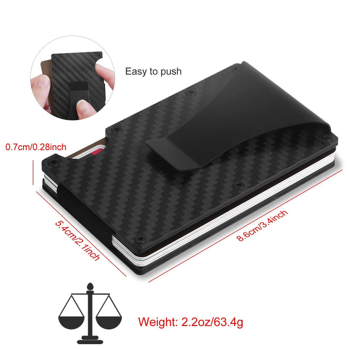 Credit Card Holder Wallet Cash Clip Carbon Fiber for Men FatherS Day Gift Image 3