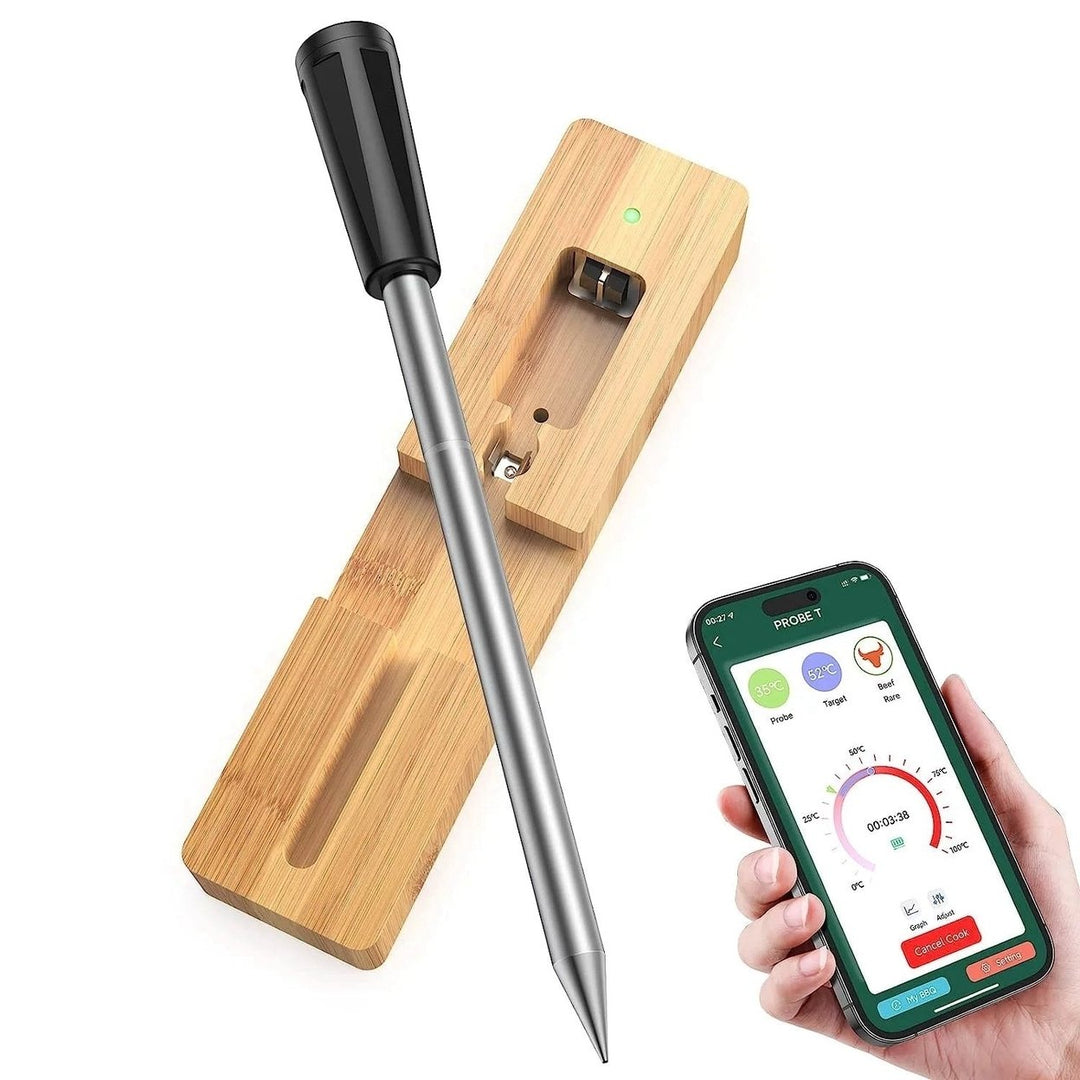 100FT Smart Wireless Meat Thermometer Digital Thermospike Meat Probe with APP Control for Oven Grill Kitchen BBQ Smoker Image 1