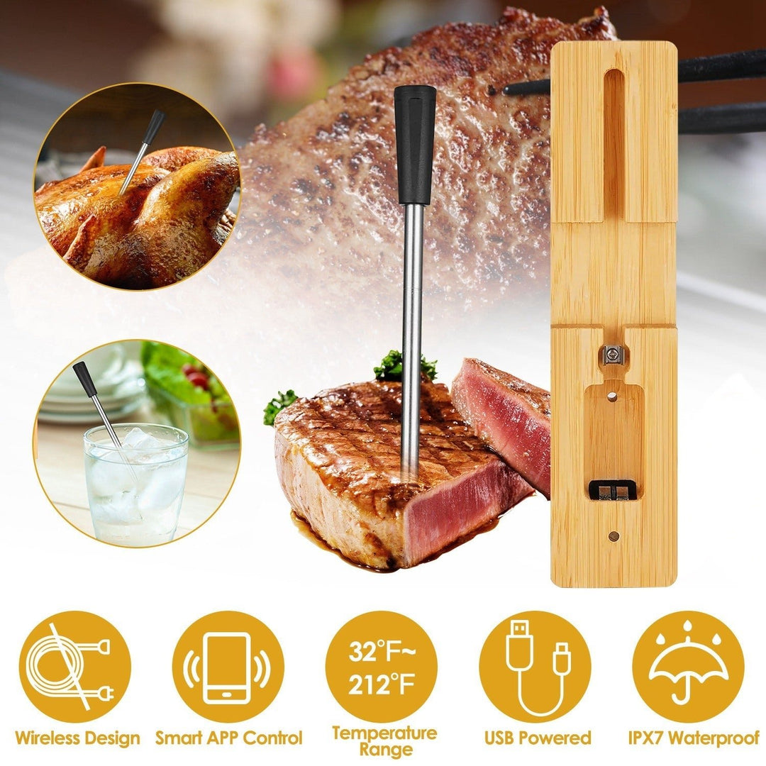 100FT Smart Wireless Meat Thermometer Digital Thermospike Meat Probe with APP Control for Oven Grill Kitchen BBQ Smoker Image 3