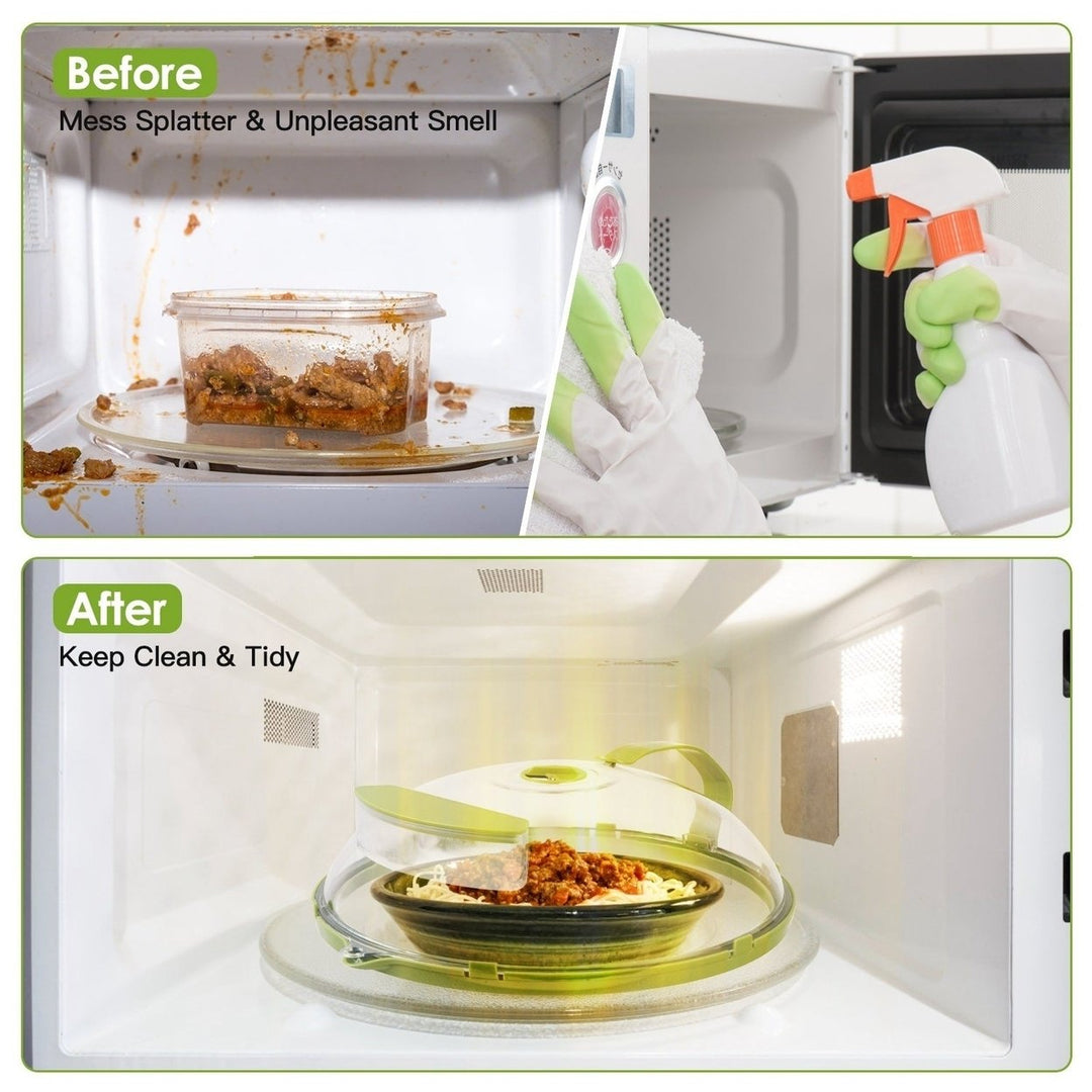 2Pcs Transparent Microwave Covers for Food Splatter Cover Lid Food Splatter Guard Protector Image 2