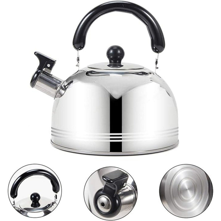 2.1 Qt Stainless Steel Kettle with Whistling Feature Insulated Handle for Safe Handling Perfect for Camping Kitchens and Image 1