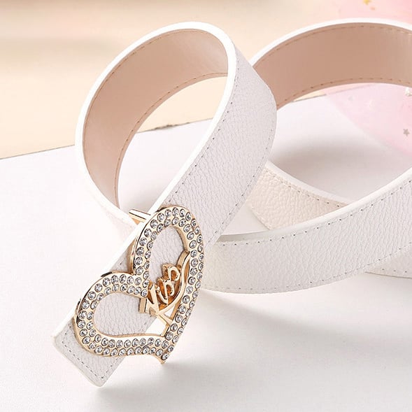 Fashion Women Heart Buckle Leather Belt Image 1