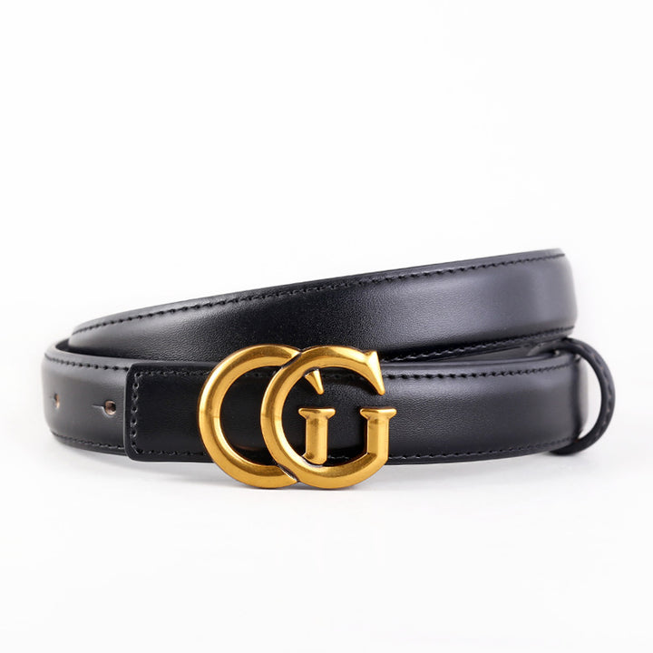 Fashion Women Letter Buckle Leather Belt Image 2