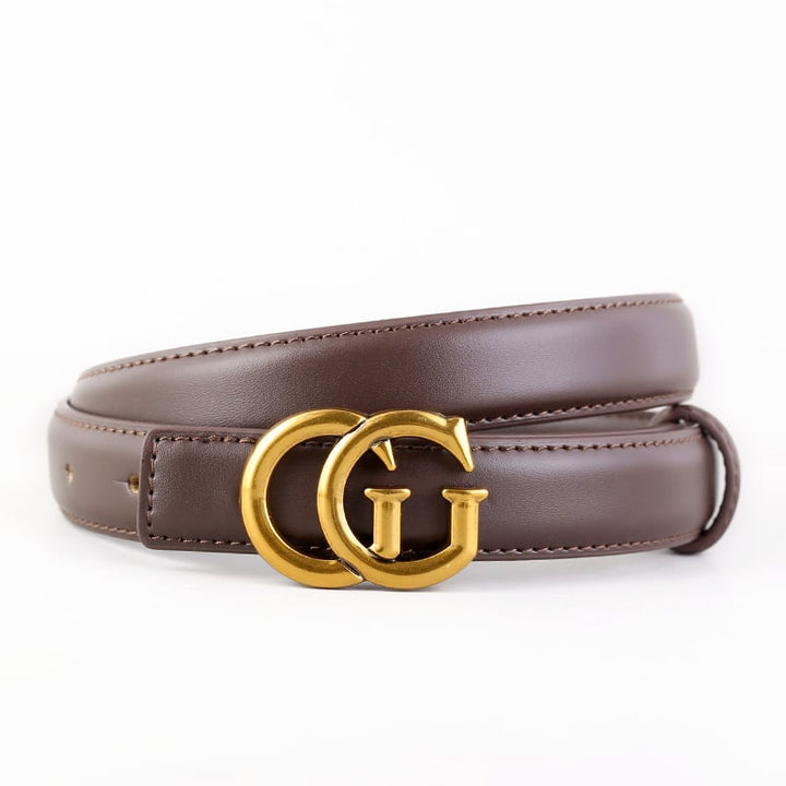 Fashion Women Letter Buckle Leather Belt Image 1