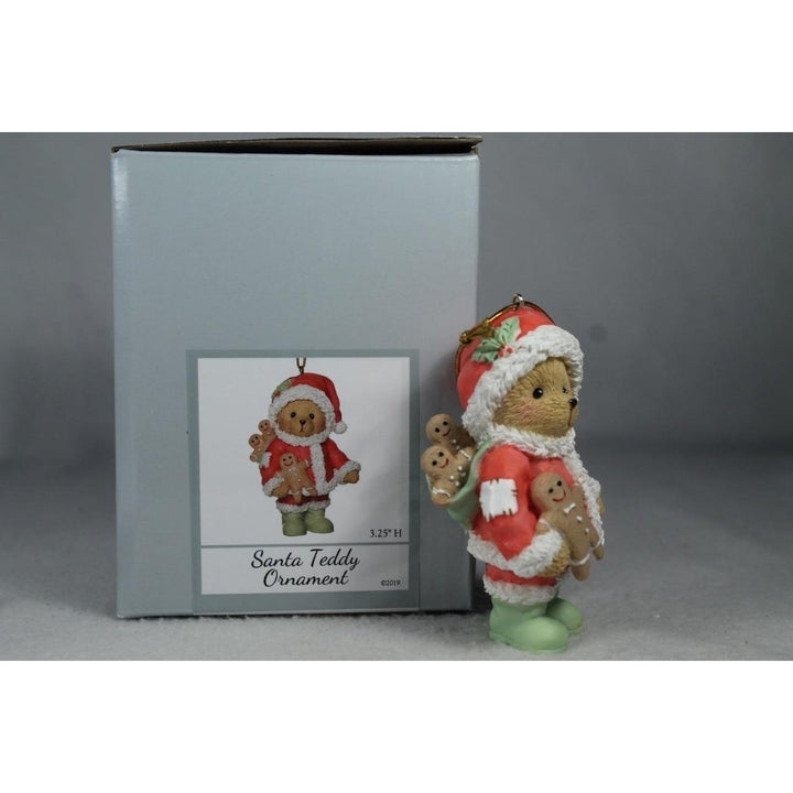 Cherished Teddies Annual Santa Bear Ornament 133476 In Box Image 4