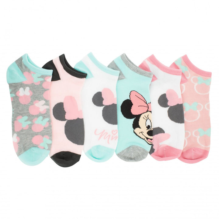 Minnie Mouse Pastel Icons Womens Ankle Socks 6-Pair Pack Image 1