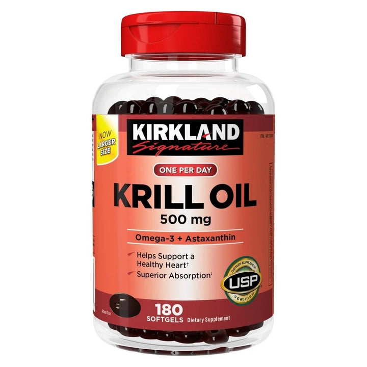 Kirkland Signature Krill Oil 500mg 180 Softgels Image 1