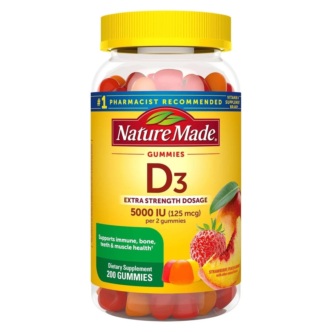 Nature Made Extra Strength Vitamin D3 125 mcg 200 Gummies Image 1