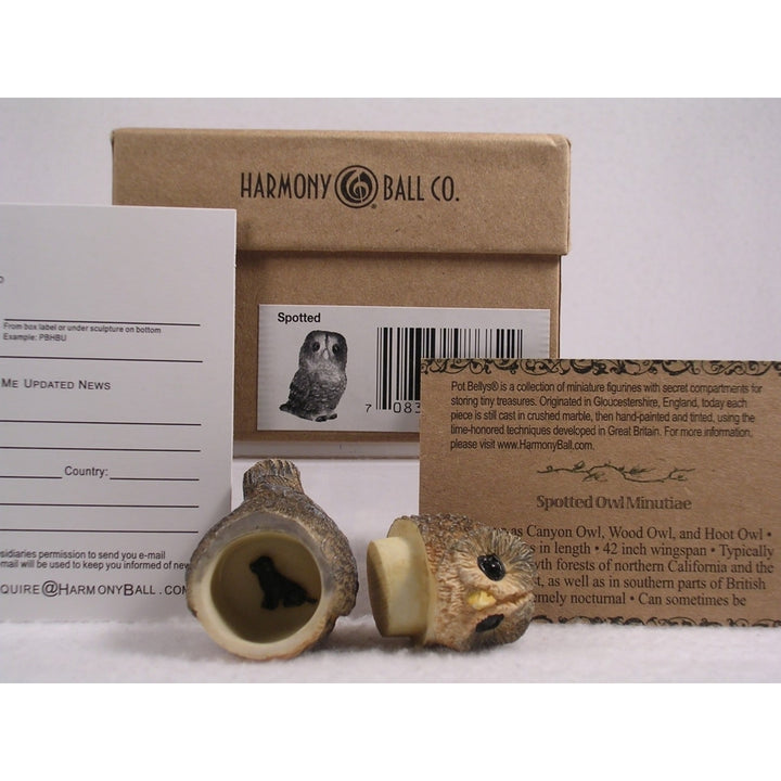 Harmony Kingdom Ball Pot Bellys / Belly Spotted Owl Bird - PBZOW10- In Box Image 3