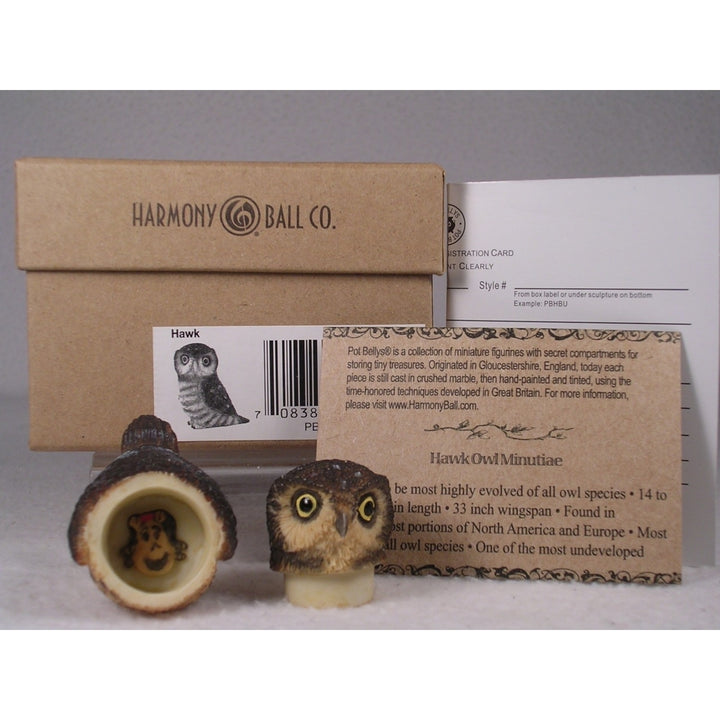 Harmony Kingdom Ball Pot Bellys / Belly Hawk Owl - PBZOW11 - In Box Image 3