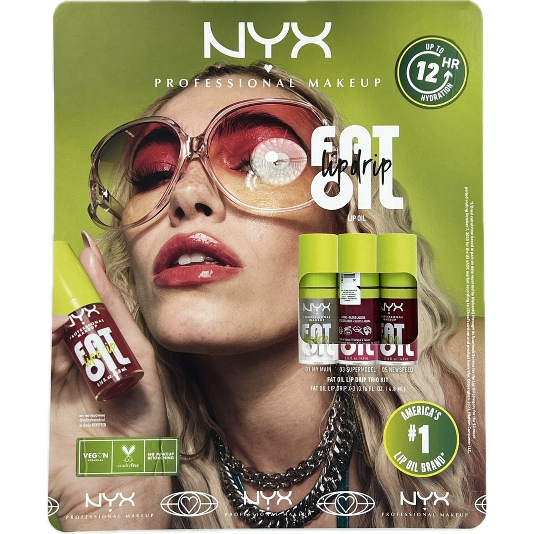 NYX Professional Fat Oil Lip Drip Trio Kit 0.16 Fluid Ounce (Pack of 3) Image 1