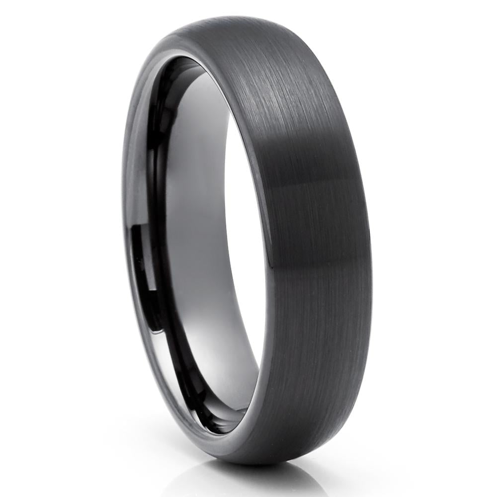 6mm Black Tungsten Wedding Ring Gunmetal Wedding Ring Tungsten Carbide Ring Image 1