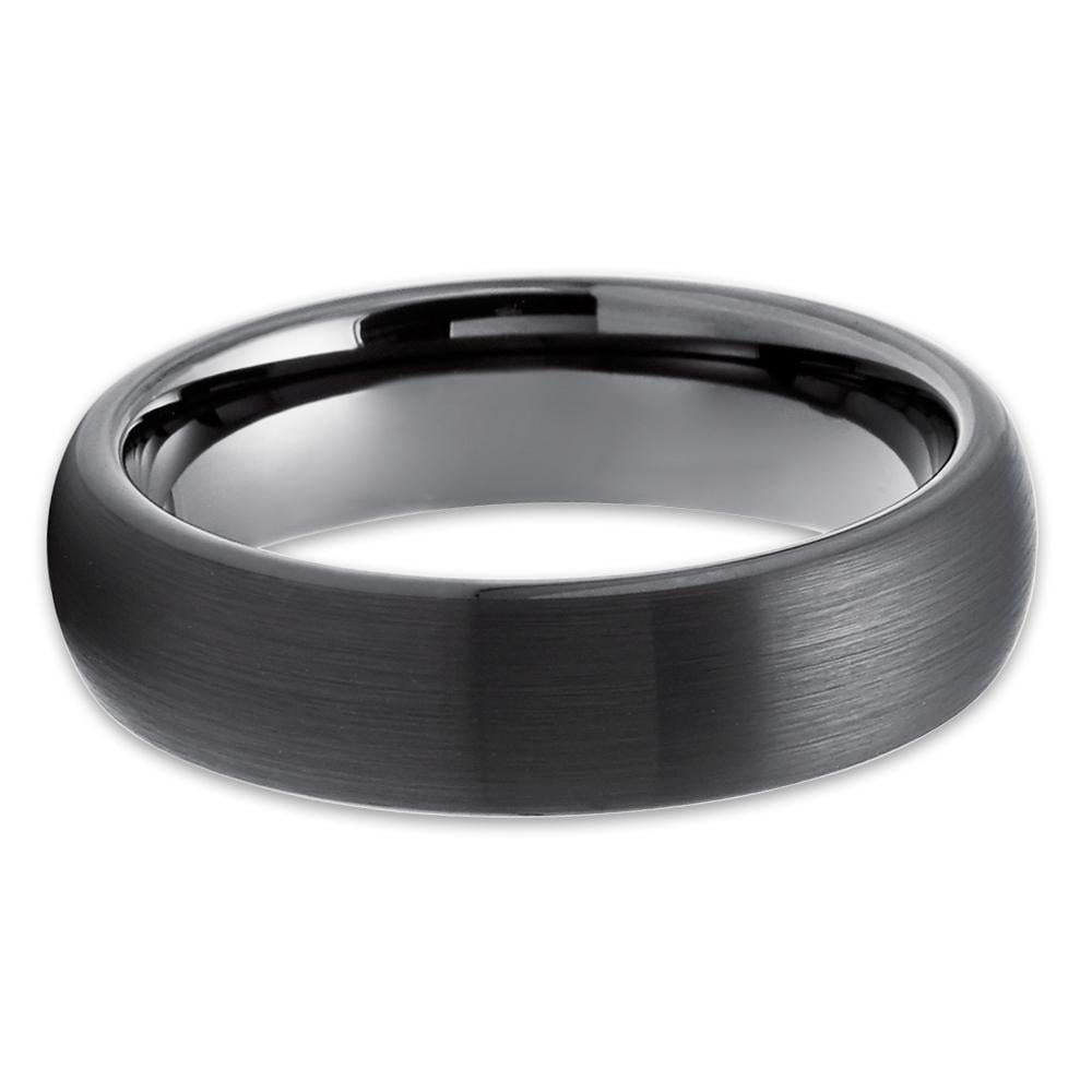 6mm Black Tungsten Wedding Ring Gunmetal Wedding Ring Tungsten Carbide Ring Image 2